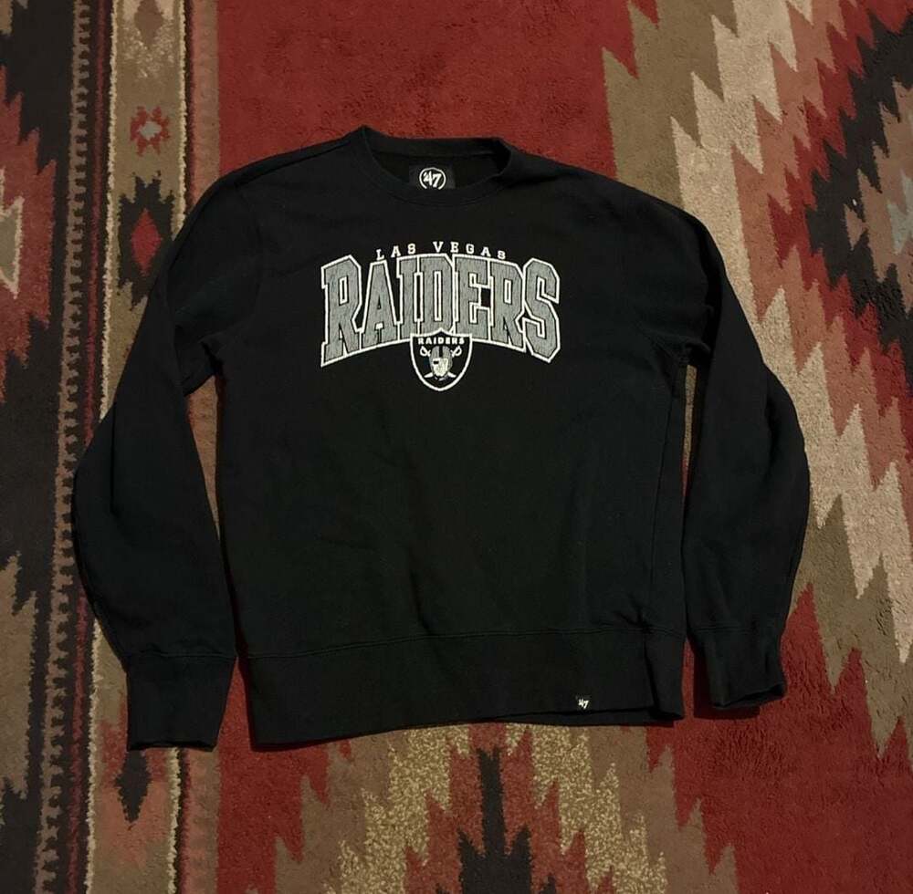 '47 Brand Las Vegas Raiders Black Crewneck Sweatshirt Large